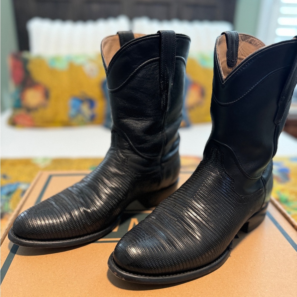 Tecovas Black Lizard Roper boots
